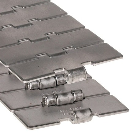 Rexnord Chain, Plate Top, 815, Stainless Steel with Stainless Steel Top, 1-1/2 in. Pitch SS 815-K325
